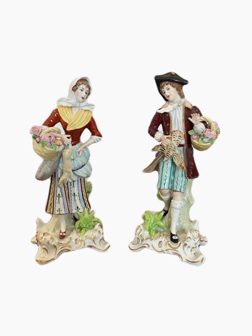 Pair of Antique Continental Porcelain Figures