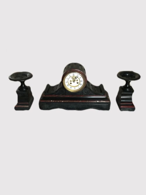 Antique Victorian Quality Marble Clock Set