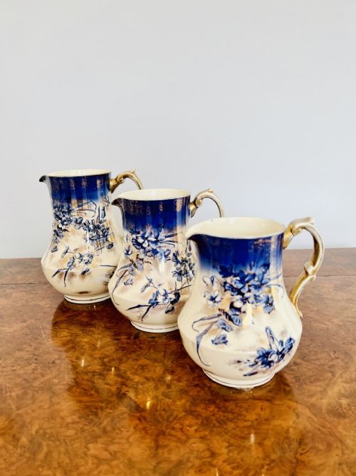 Set of Three Antique Edwardian Jugs