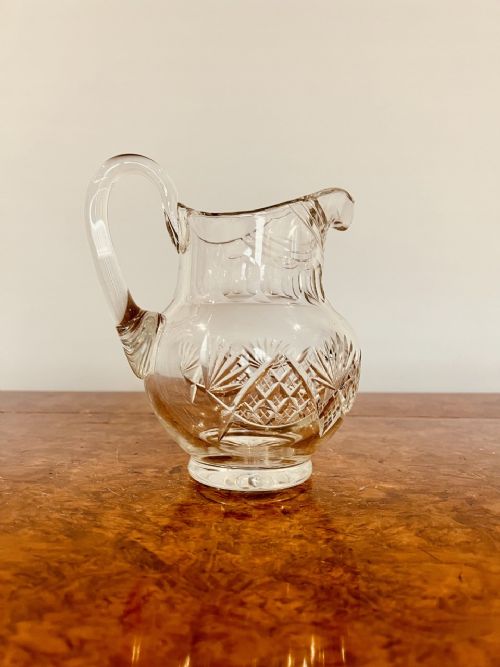 Quality Antique Edwardian Cut Glass Water Jug