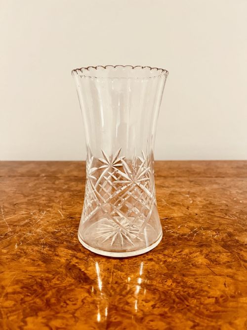 Antique Edwardian Cut Glass Vase