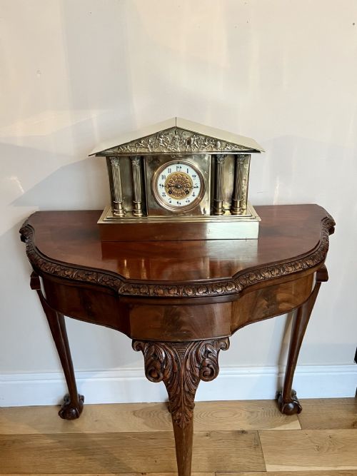 Antique Victorian Quality Brass Mantle Clock