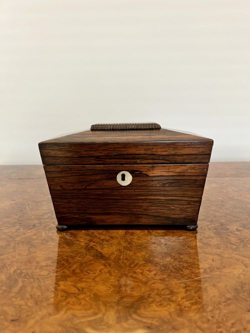 Quality Antique Victorian Rosewood Tea Caddy