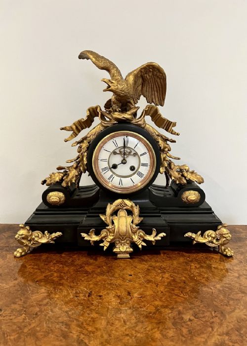 Outstanding Quality Ornate Ormolu Mounted and Marble Mantle Clock