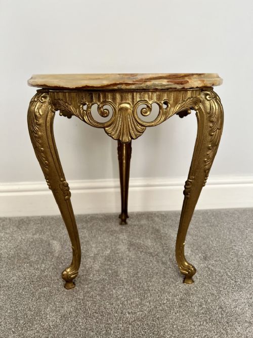 French Onyx and Gilt Metal Lamp Table