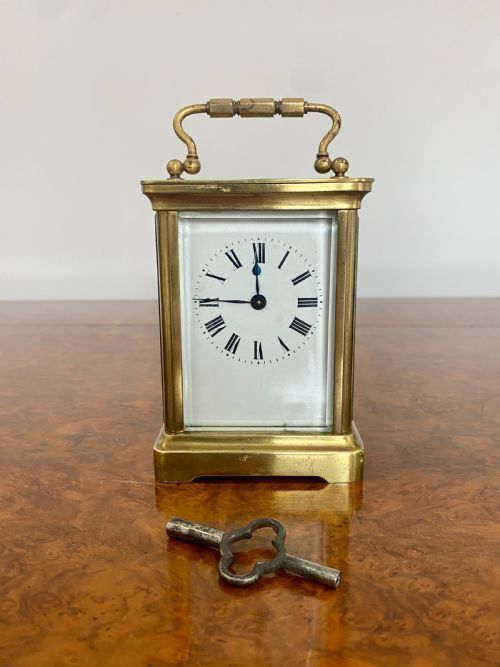Antique Victorian Quality French Brass Carriage Clock
