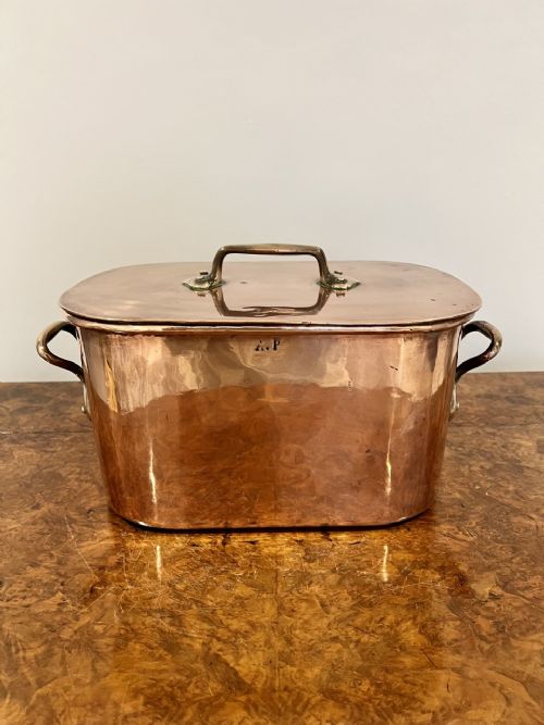 Large Antique George III Quality Copper Lidded Pot