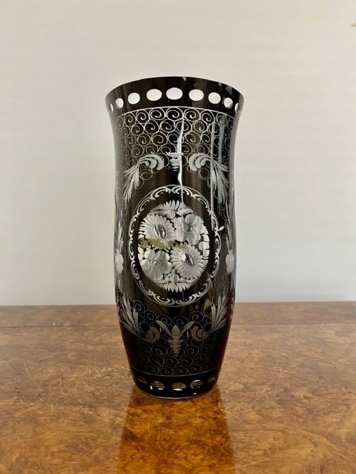 Fine Quality Antique Victorian Cut Glass Vase