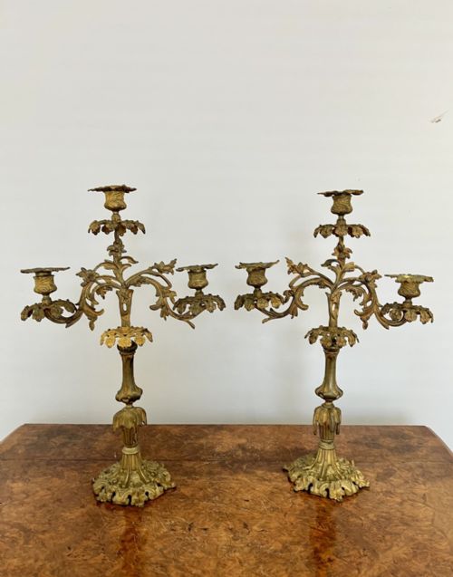 Large Pair of Antique Victorian Ornate Candelabras