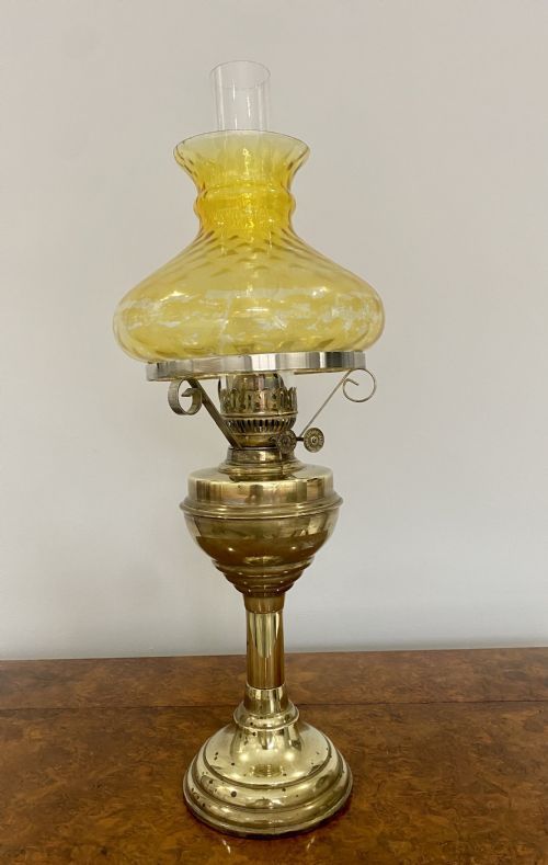 Antique Edwardian Brass Oil Lamp