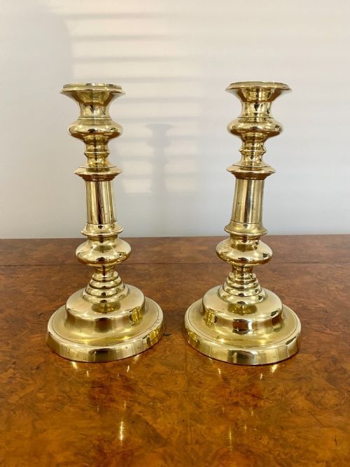 Pair of George III Quality Brass Candlesticks