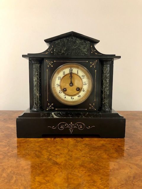 Quality Antique Victorian Marble Mantle Clock
