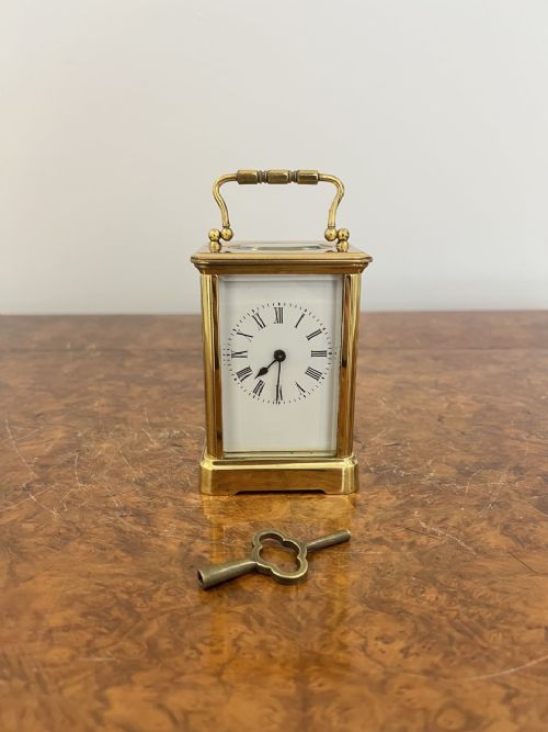 Antique Victorian Quality Brass Carriage Clock
