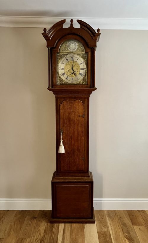 Antique George III Quality 8 Day Brass Face Long Case Clock