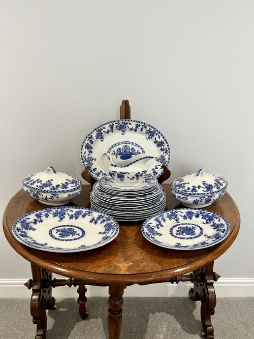 Antique Victorian Blue and White Part Dinner Service