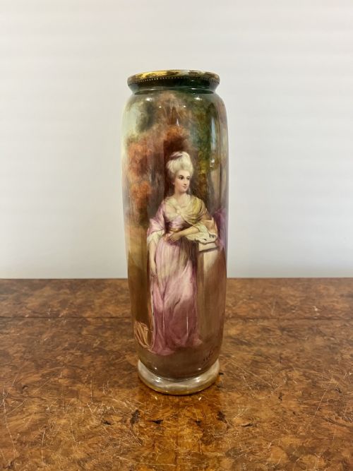 Antique Dolton Quality Hand Painted Porcelain Vase