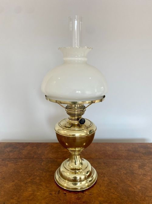 Antique Victorian Brass Oil Lamp