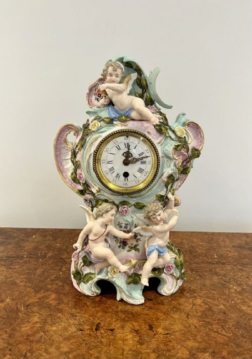 Antique Edwardian Quality Porcelain Mantel Clock