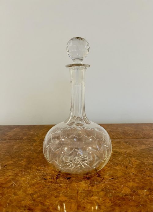 Antique Edwardian Cut Glass Decanter