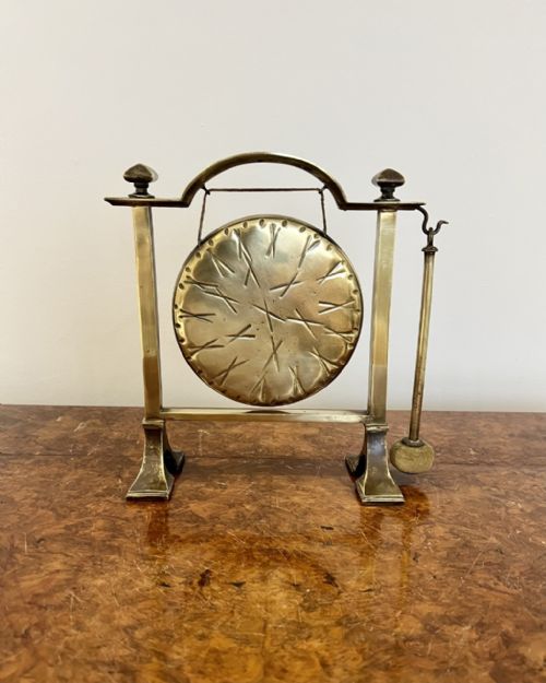 Antique Edwardian Brass Table Gong