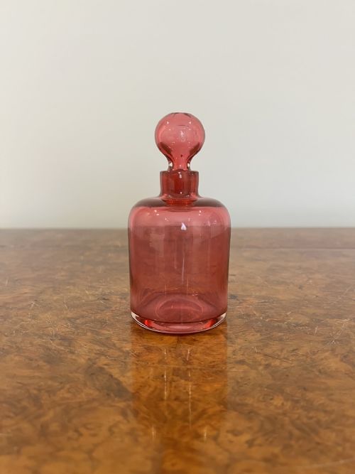 Antique Victorian Cranberry Glass Bottle