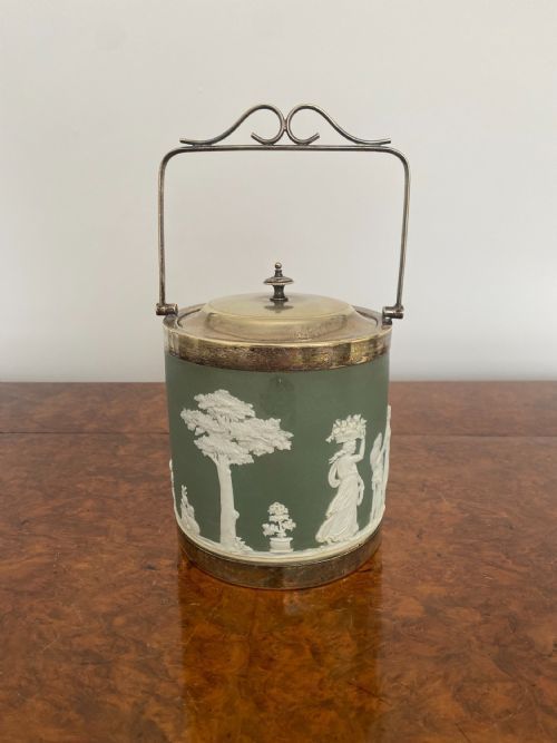 Antique Wedgwood Jasper Ware Biscuit Barrel