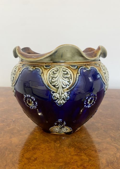 Large Victorian Quality Doulton Lambeth Jardiniere