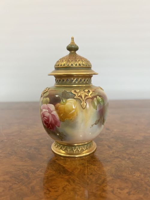 Quality Antique Royal Worcester Vase and Cover