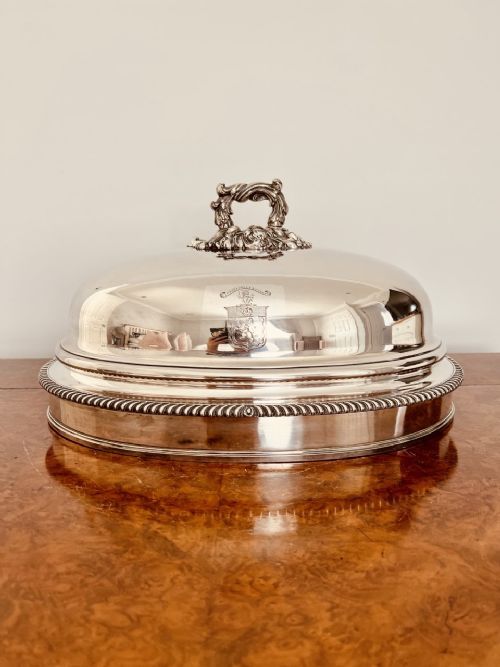 Large Antique Victorian Quality Silver Plated Meat Cover