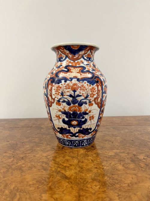 Quality Antique Japanese Imari Fluted Vase