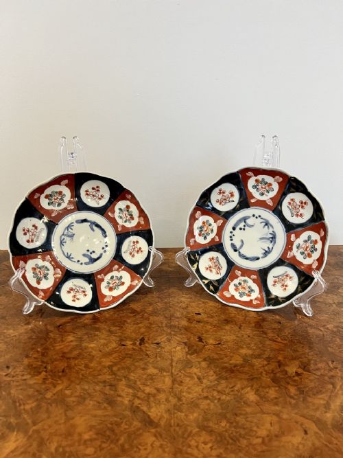 Pair of Antique Japanese Imari Plates