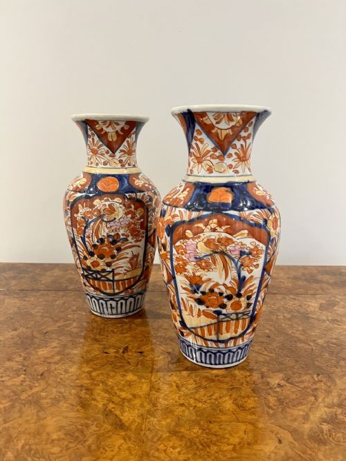 Quality Pair of Antique Japanese Imari Vases