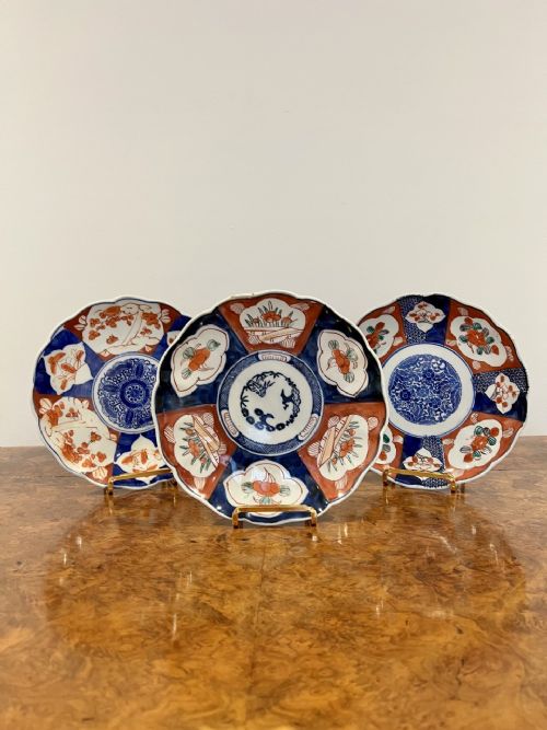 Wonderful Collection of Three Antique Japanese Imari Plates