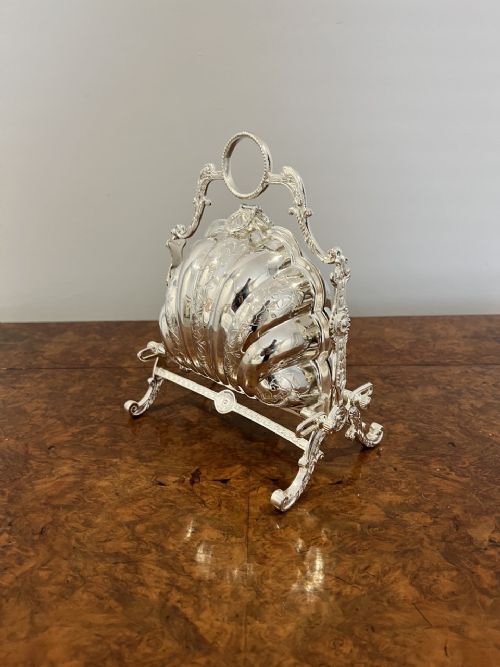Lovely Antique Silver Plated Biscuit Box