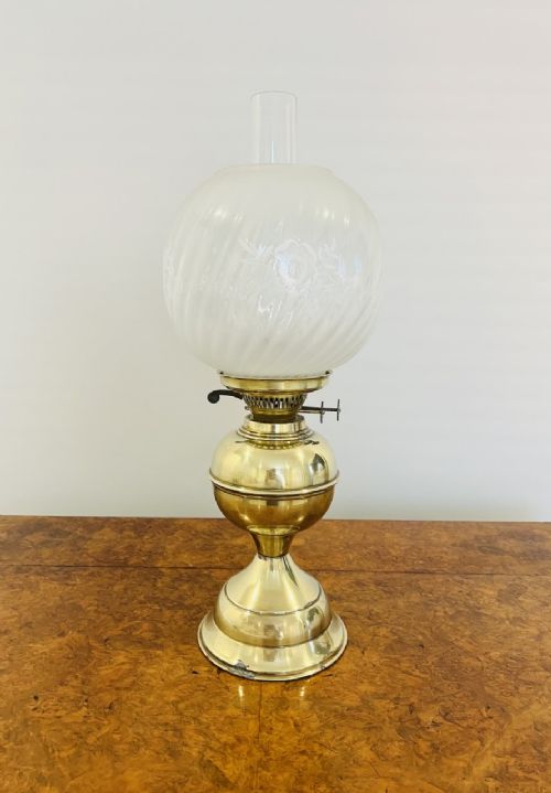 Antique Victorian Brass Oil Lamp