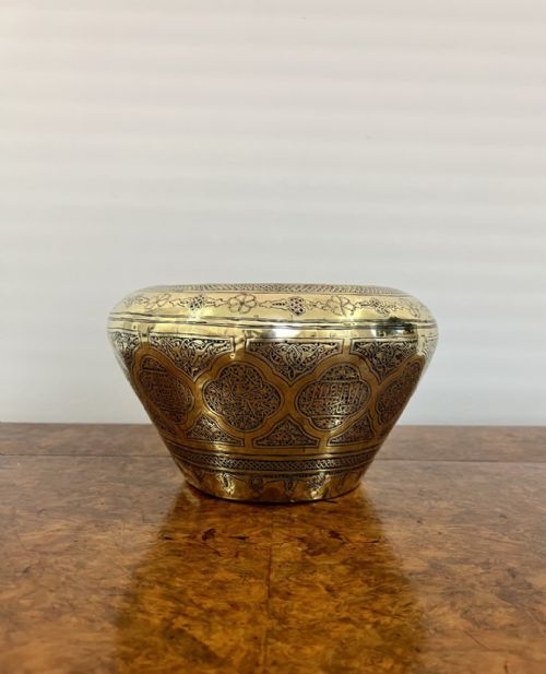 QUALITY ANTIQUE VICTORIAN BRASS JARDINIERE - ADDITIONAL PHOTO 4