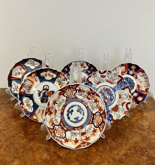 Wonderful Collection of Six Antique Japanese Imari Plates