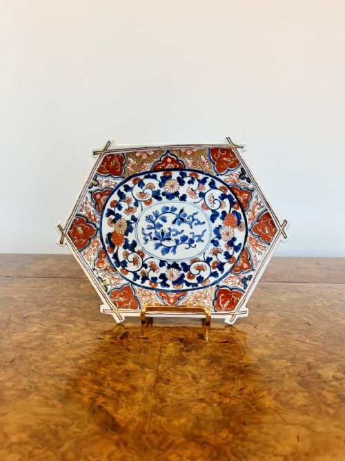 Unusual Shaped Antique Japanese Imari Plate