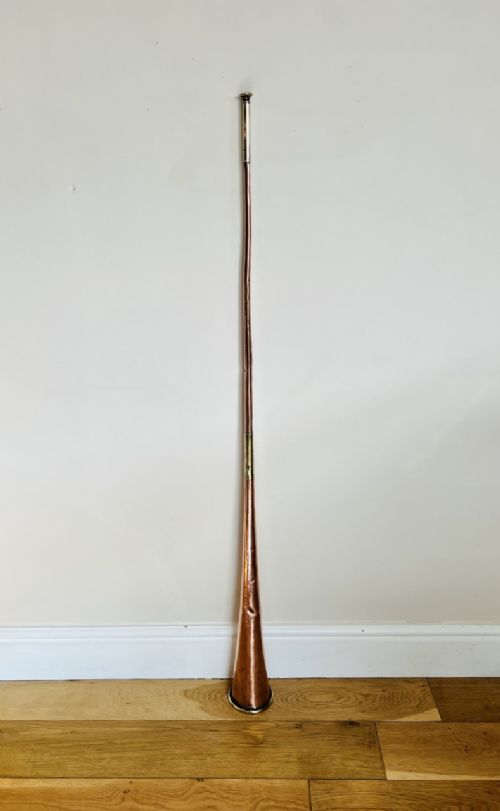 Large Antique Victorian Copper and Brass Hunting Horn