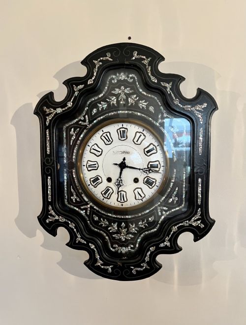 Stunning Antique Victorian Inlaid French Wall Clock