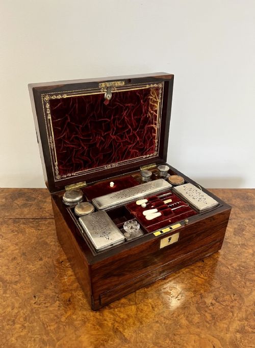 Stunning Antique Victorian Quality Rosewood Ladies Vanity Box