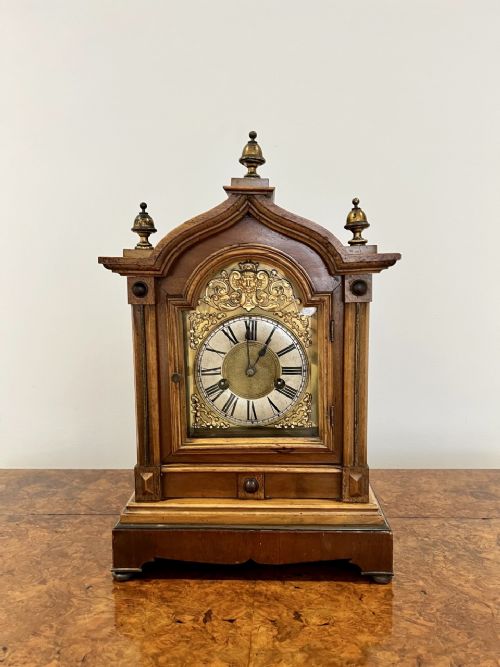 Quality Antique Victorian Walnut Mantle Clock