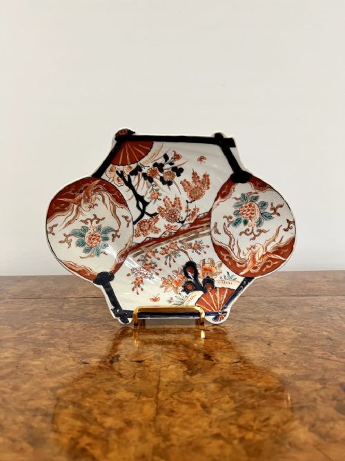 Unusual Shaped Antique Japanese Quality Imari Plate