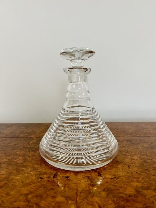 Unusual Quality George III Cut Glass Ships Decanter