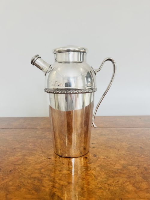Unusual Antique Edwardian Quality Silver Plated Cocktail Shaker