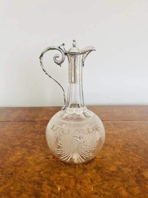 Superb Quality Antique Victorian Etched Glass Claret Jug
