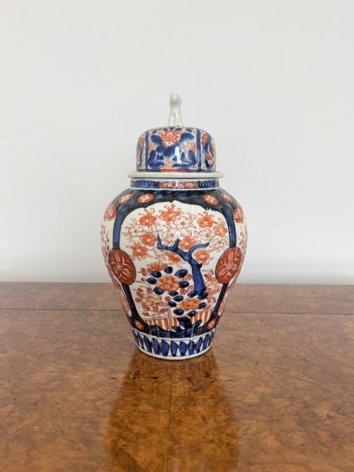 Quality Antique Japanese Imari Shaped Lidded Vase