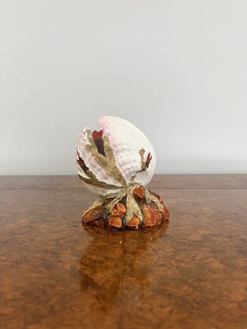QUALITY ANTIQUE VICTORIAN PORCELAIN CLAM VASE - ADDITIONAL PHOTO 3