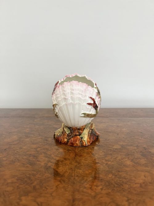 QUALITY ANTIQUE VICTORIAN PORCELAIN CLAM VASE - ADDITIONAL PHOTO 4