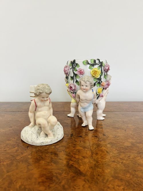 ANTIQUE VICTORIAN QUALITY CONTINENTAL PORCELAIN LIDDED VASE - ADDITIONAL PHOTO 6